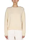 Jil Sander Wool-blend Buttoned Sweater In Nude