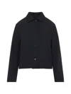 Jil Sander Button-up Collared Jacket In Black