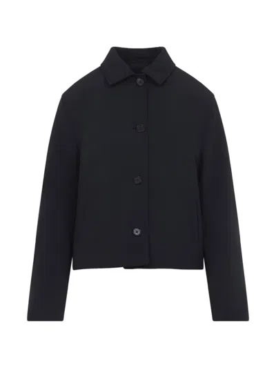 Jil Sander Button-up Collared Jacket In Black