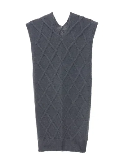 Jil Sander Cable-knit Scarf In Gray