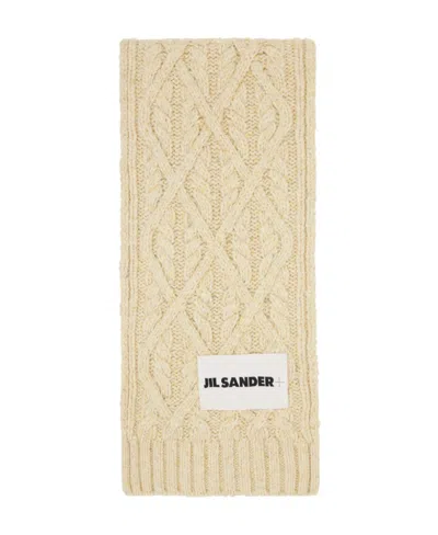 Jil Sander Cable-knit Scarf In Nude