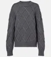 Jil Sander Cable-knit Virgin Wool Sweater In Gray