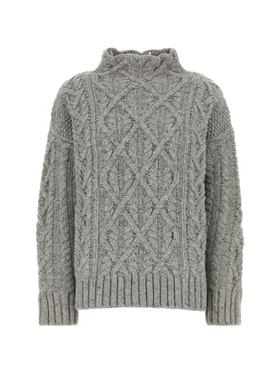 JIL SANDER CABLE-KNIT WOOL SWEATER