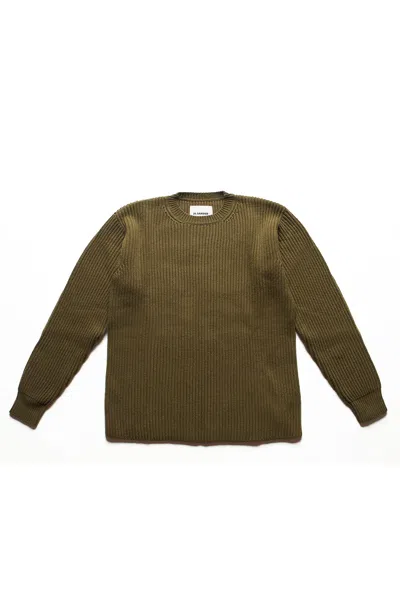 Jil Sander + Cableknit Sweater Green