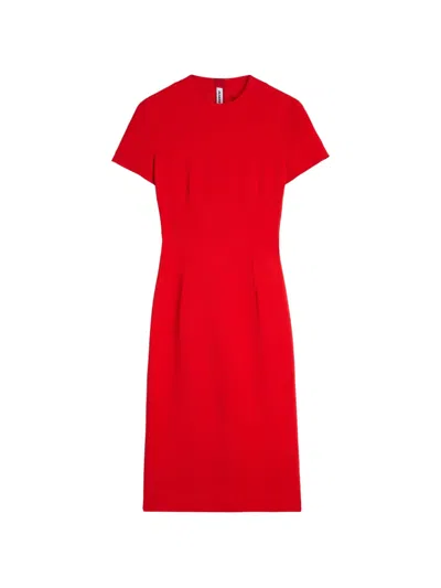 Jil Sander Cady Crew-neck Dress In Red