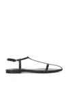 Jil Sander Black Sandals With Ankle Buckle Closure In Leather Woman In Black