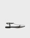 Jil Sander Leather Flat Sandals In Black