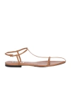 Jil Sander Cage Leather Sandals In Brown