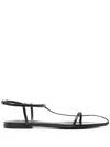 Jil Sander Black Sandals With Ankle Buckle Closure In Leather Woman In Black