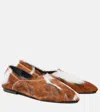 JIL SANDER CALF HAIR SLIP-ON SHOES