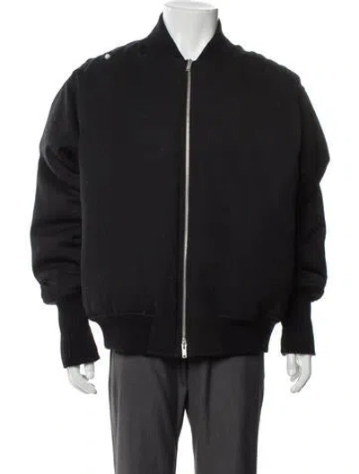 Pre-owned Jil Sander Calf Leather Bomber Jacket W/ Tags In Black