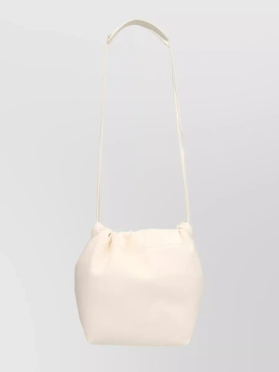 JIL SANDER CALF LEATHER DRAWSTRING BAG WITH ADJUSTABLE STRAPS