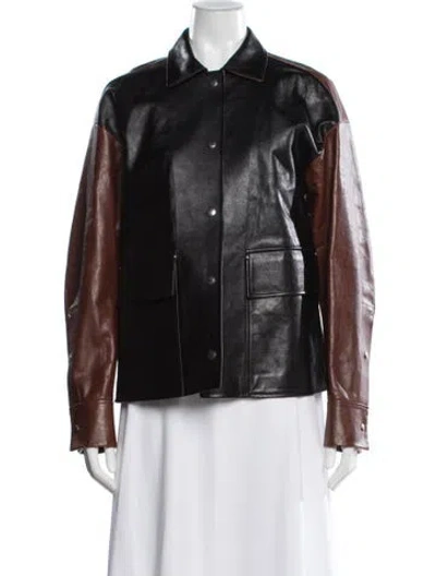 Pre-owned Jil Sander Calf Leather Jacket W/ Tags In Black