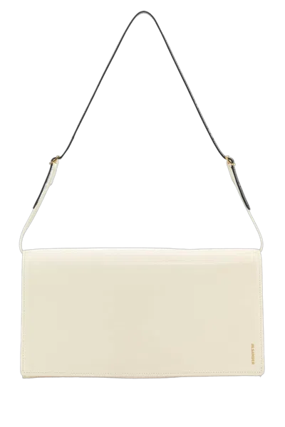 Jil Sander Calf Leather Shoulder Bag In Beige