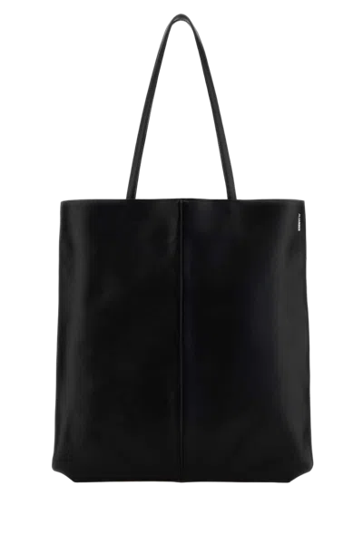 Jil Sander Calf Leather Tote Bag In Black