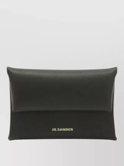Jil Sander Calfskin Coin Purse Flap Top Design In Pink