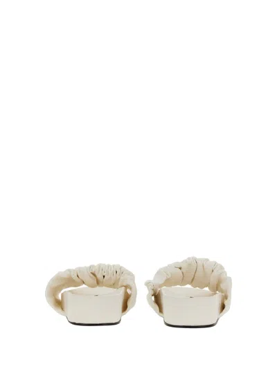 Jil Sander Calfskin Leather Sandals In Neutral