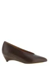 Jil Sander Calfskin Mid-heel Pump In Brown