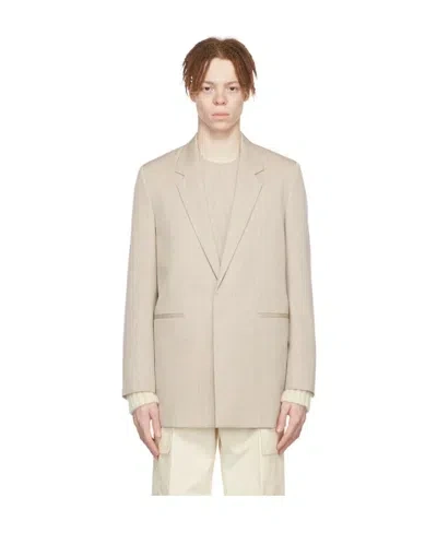 Jil Sander Camel Wool Suit Coat In Nude