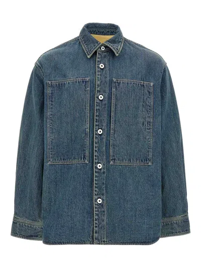 Jil Sander Denim Jacket Featuring Chest Pocket And Contrast Stitching In Blue