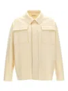 Jil Sander Wool Blend Shirt With Button Closure In Neutral