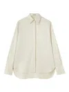 Jil Sander Pointed-collar Satin Shirt In White