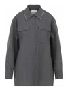 Jil Sander Studded Collar Long Sleeves Chest Pockets In Gray
