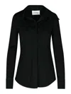 Jil Sander Viscose Shirt With Collared Neck And Cuffed Sleeves In Negro