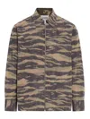 Jil Sander Printed Zip-up Overshirt In Green