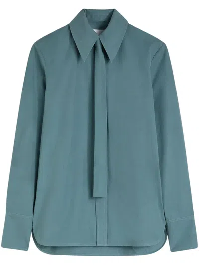 Jil Sander Camisa Corbata Azul In Blue