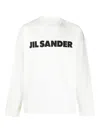 Jil Sander Men White Crewneck Sweatshirt With Contrasting Logo Print At The Front In Cotton Man In White