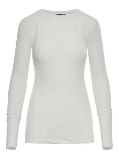 JIL SANDER MULTILAYER COTTON T-SHIRT