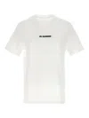 Jil Sander Cotton T-shirt With Front Printed Logo In White