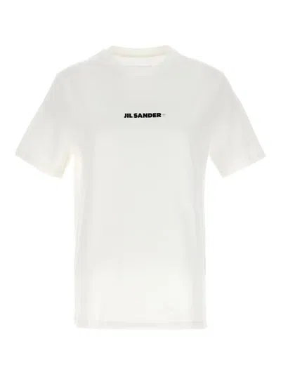Jil Sander Logo Print T-shirt In White