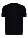 Jil Sander Black T-shirt In Extra-fine Merino Wool In Black