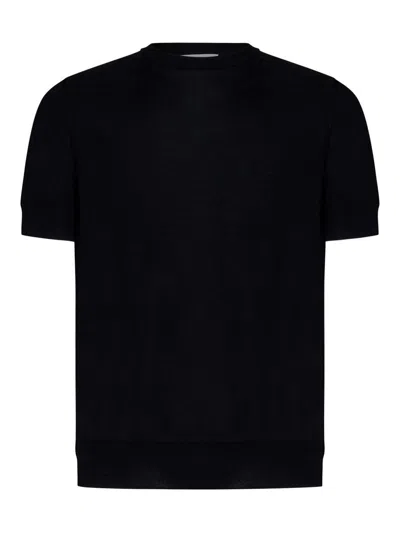 Jil Sander Black T-shirt In Extra-fine Merino Wool