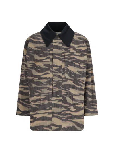 JIL SANDER JIL SANDER "CAMO PRINT" JACKET - BLACK
