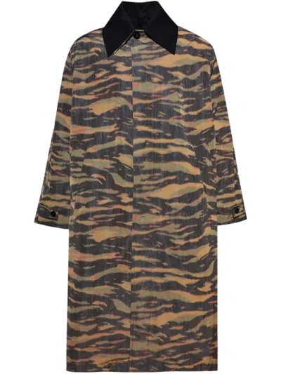 Jil Sander Mantel Mit Camouflage-print In Braun