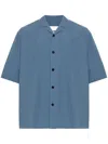 Jil Sander Camp-collar Cotton Shirt In Blue