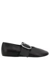 Jil Sander Smooth Leather Ballerinas In Black
