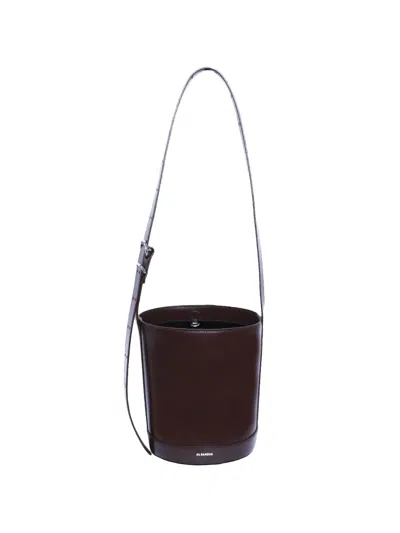Jil Sander Cannolo Bucket Bag In Black