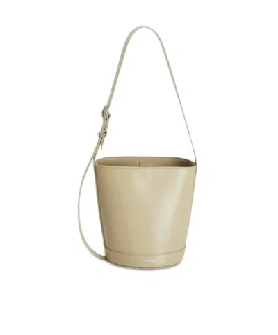 Jil Sander Cannolo Bucket Bag In Brown