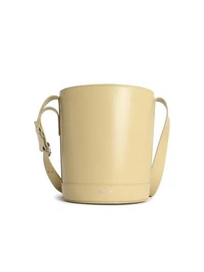 Jil Sander 'cannolo' Bucket Bag In Almond Nappa Leather In Neutral