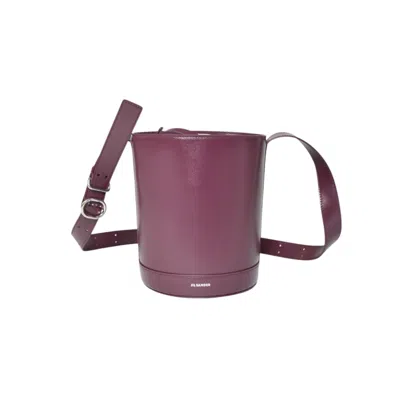 Jil Sander Cannolo Bucket In Burgundy