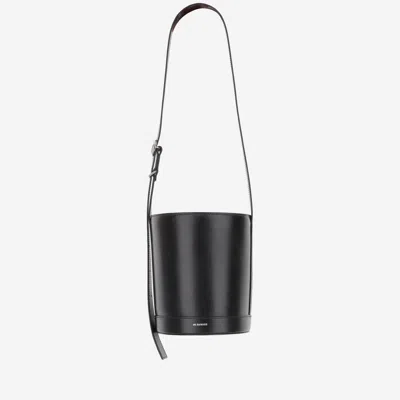 Jil Sander Cannolo Bucket Shoulder Bag In Black