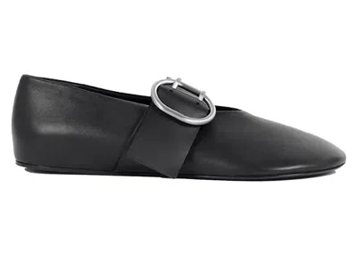 Pre-owned Jil Sander Cannolo Buckle Ballerinas (women's) Sneakers In Black