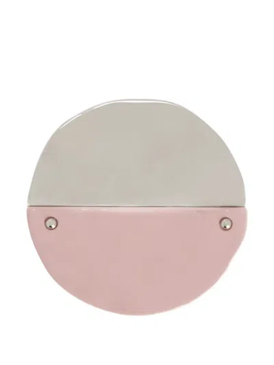 Jil Sander Cannolo Engraved-logo Bag Pin In Gray