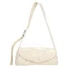 Jil Sander Cannolo Flap Shoulder Bag In White Leather In White