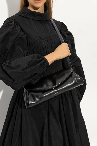 Jil Sander ‘cannolo Grande' Shoulder Bag In Black