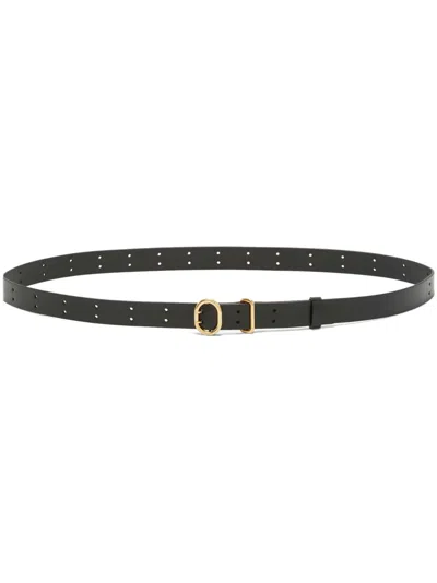 Jil Sander Cannolo Leather Belt In Black